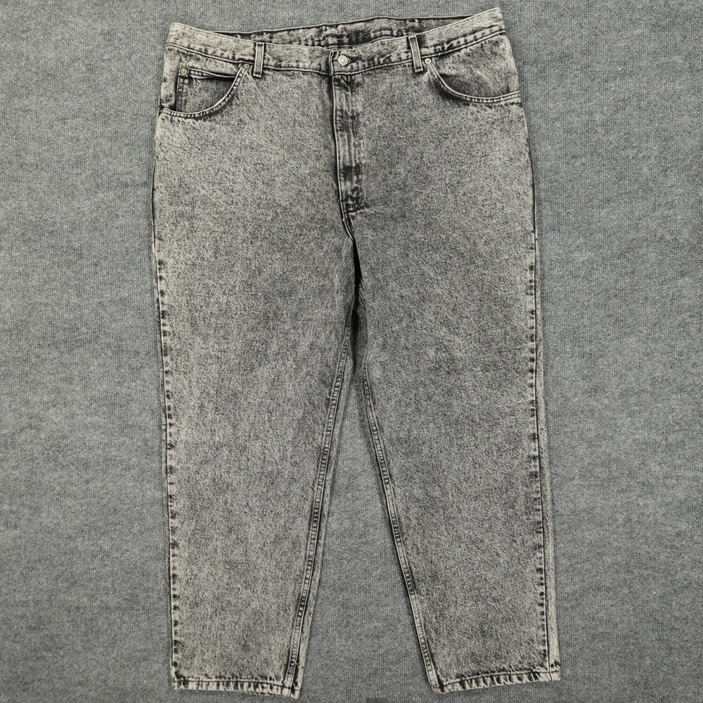 Vintage Brittania Jeans Mens 44 Grey Acid Wash Relaxed Fit Tapered Leg Denim